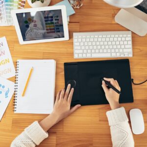 Drawing on graphic tablet