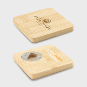 Bamboo Coaster with Bottle Opener