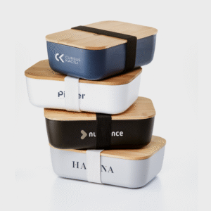 Lunchbox with Bamboo Lid and Elastic Band
