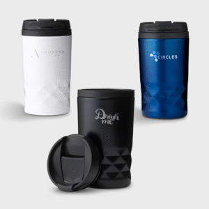 Double-walled Thermos Mug with Diamond Pattern
