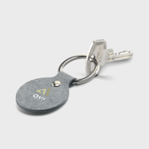 Recycled Denim Textile Keyring Round