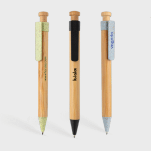 Bamboo pen with wheat straw clip
