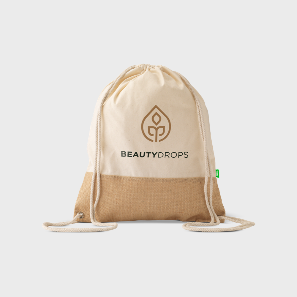 Organic Cotton and Jute Drawstring Bag