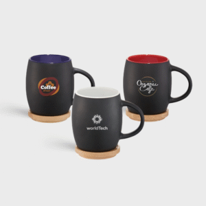 Ceramic Mug with Wooden Coaster