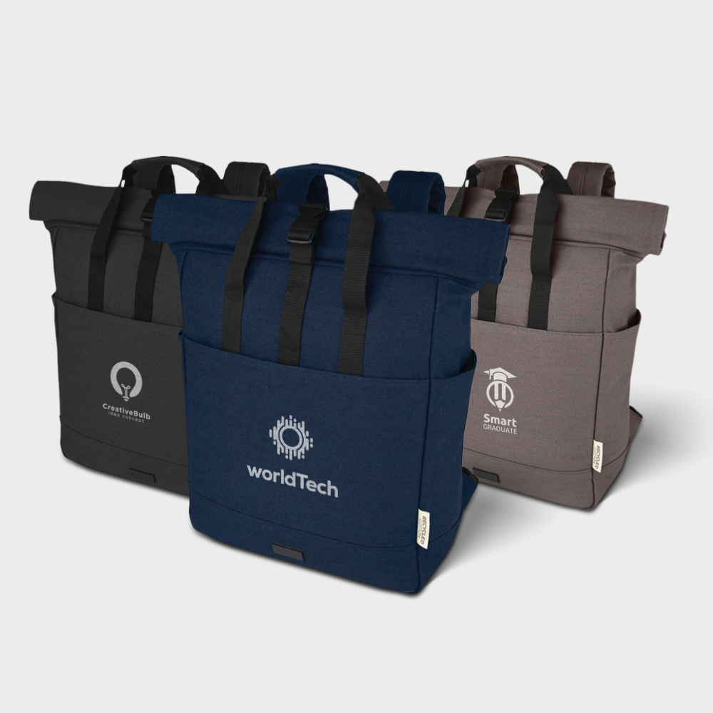 GRS Recycled Canvas Roll-top Laptop Backpack