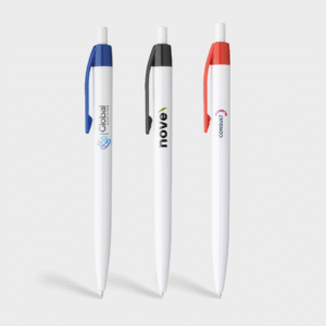 Basic White Pen with Coloured Clip