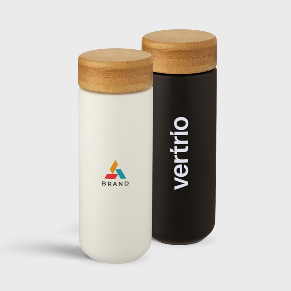 Ceramic Tumbler with Bamboo Lid