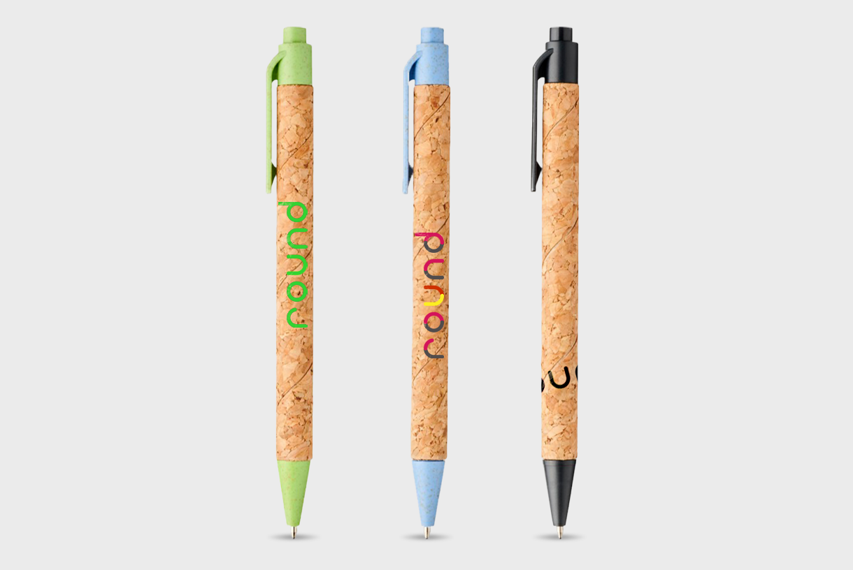Cork wheat straw ballpoint pen