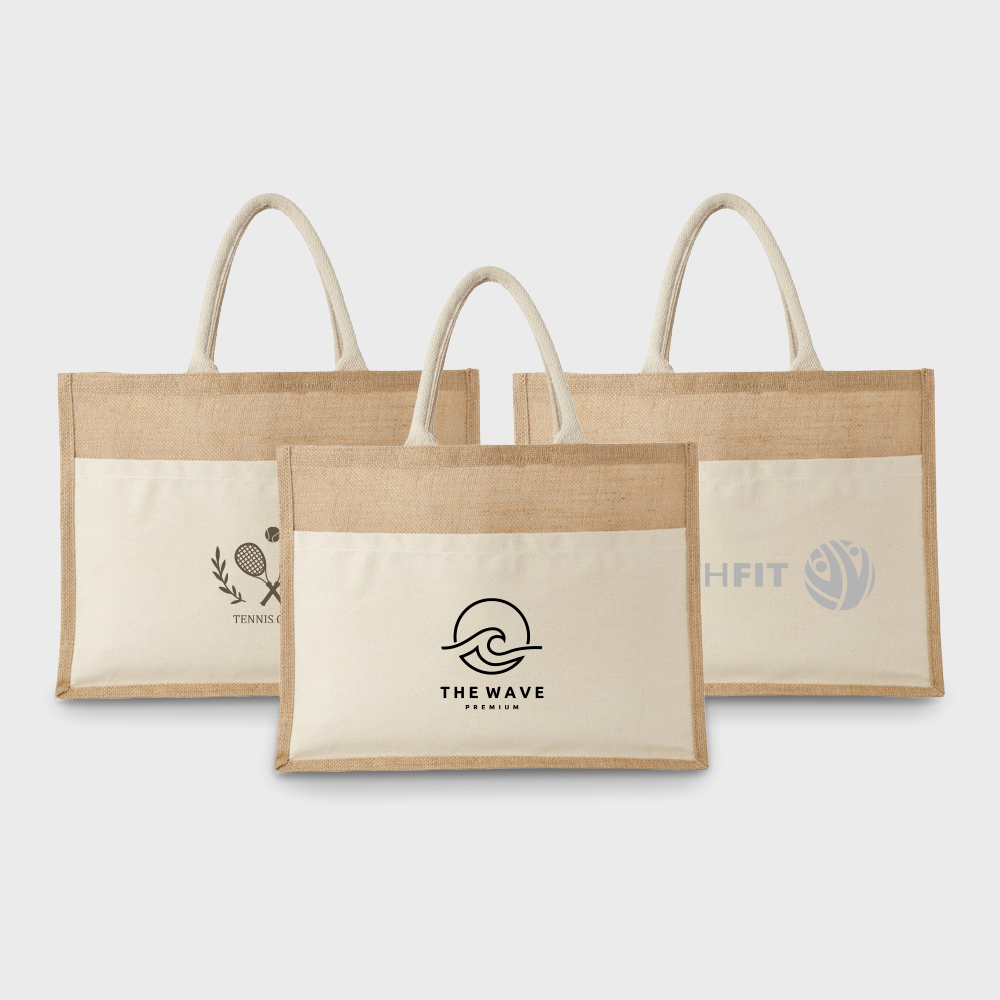 Cotton Pocket Jute Tote Bag