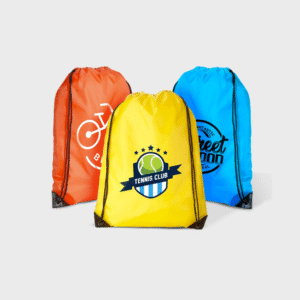 Polyester Drawstring Bag with Black Corners