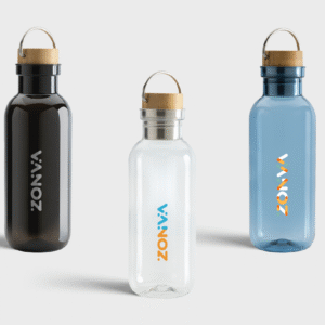 GRS RPET Bottle with Bamboo Lid and Handle