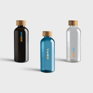 GRS RPET Bottle with Bamboo Lid