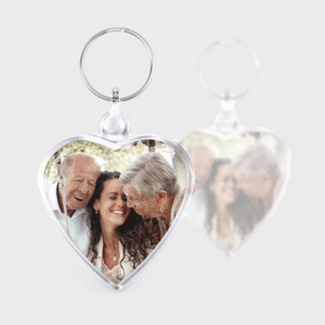 Double-Sided Heart Photo Keyring