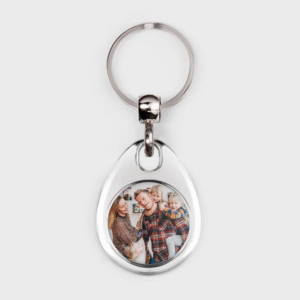 Round Stainless Steel Photo Keyring