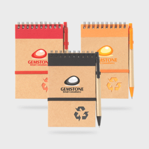 Recycled Cardboard Notebook with Pen