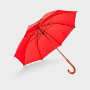 Umbrella with Curved Wooden Handle